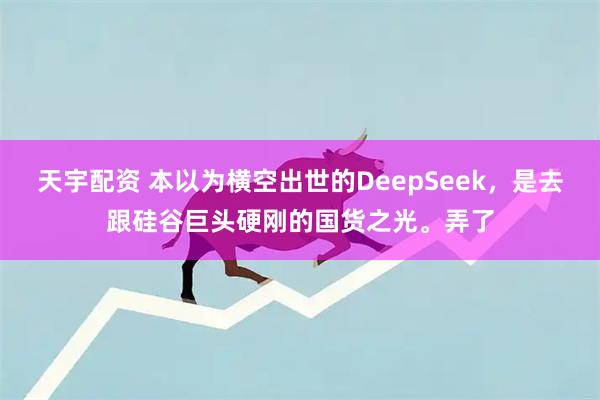 天宇配资 本以为横空出世的DeepSeek，是去跟硅谷巨头硬刚的国货之光。弄了
