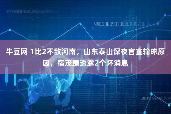 牛豆网 1比2不敌河南，山东泰山深夜官宣输球原因，宿茂臻透露2个坏消息